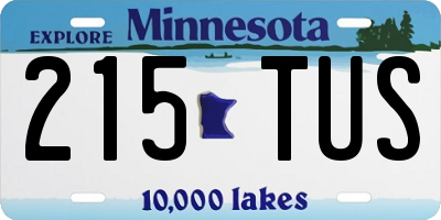 MN license plate 215TUS