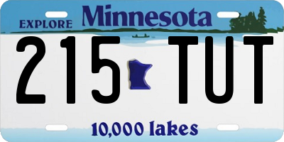 MN license plate 215TUT