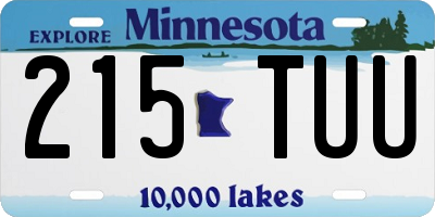 MN license plate 215TUU