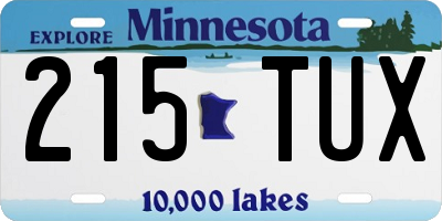 MN license plate 215TUX