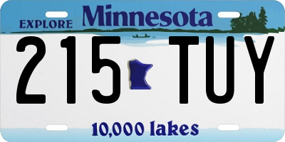 MN license plate 215TUY
