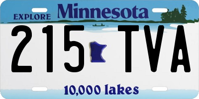 MN license plate 215TVA