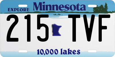 MN license plate 215TVF