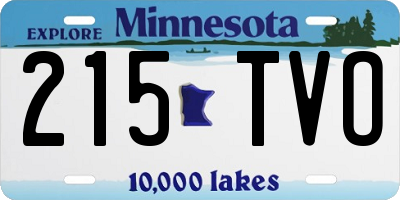 MN license plate 215TVO