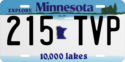 MN license plate 215TVP