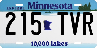 MN license plate 215TVR