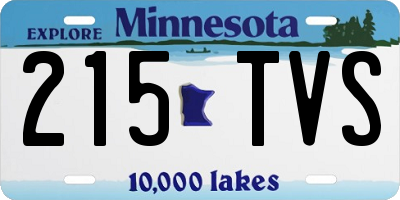 MN license plate 215TVS