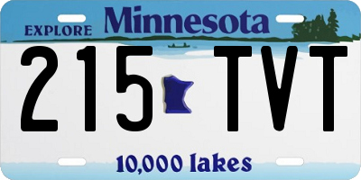 MN license plate 215TVT