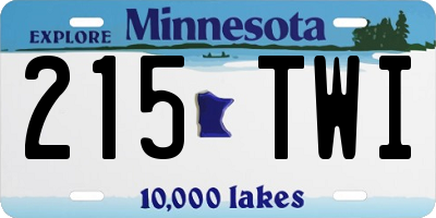 MN license plate 215TWI
