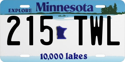MN license plate 215TWL