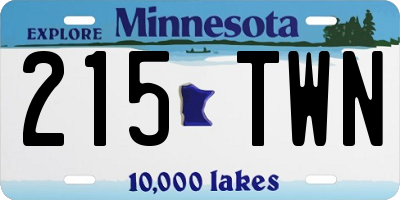 MN license plate 215TWN