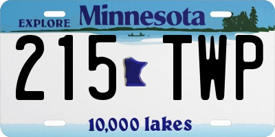 MN license plate 215TWP