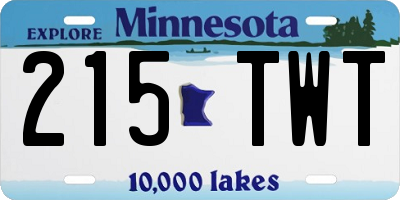 MN license plate 215TWT