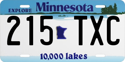 MN license plate 215TXC