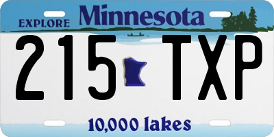 MN license plate 215TXP