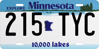MN license plate 215TYC