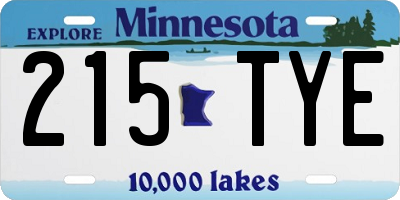 MN license plate 215TYE