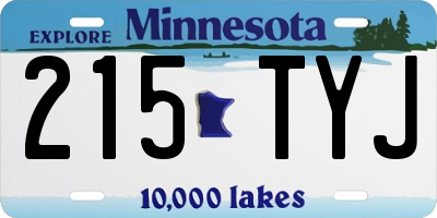 MN license plate 215TYJ