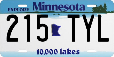 MN license plate 215TYL