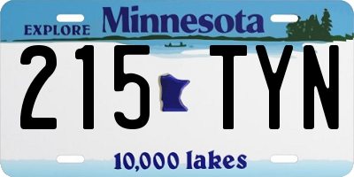 MN license plate 215TYN
