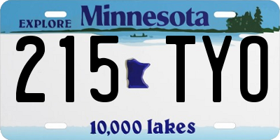 MN license plate 215TYO
