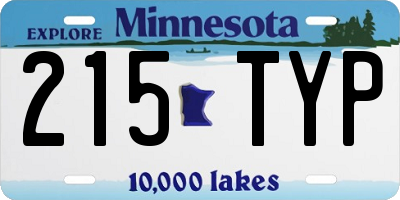 MN license plate 215TYP