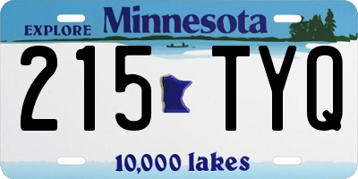 MN license plate 215TYQ