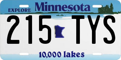 MN license plate 215TYS