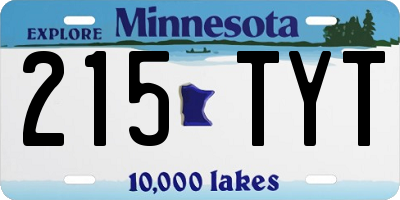 MN license plate 215TYT