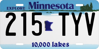 MN license plate 215TYV