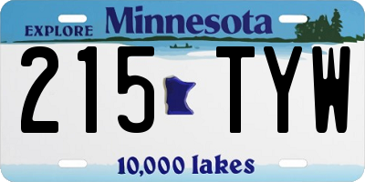 MN license plate 215TYW