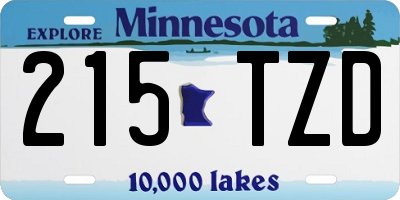 MN license plate 215TZD
