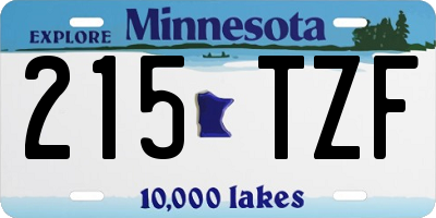 MN license plate 215TZF