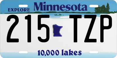 MN license plate 215TZP