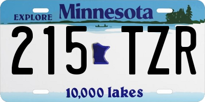 MN license plate 215TZR