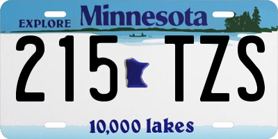 MN license plate 215TZS