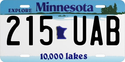 MN license plate 215UAB
