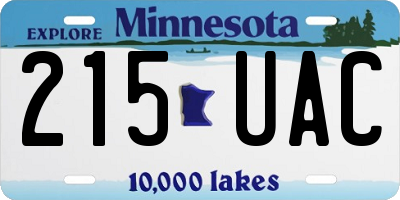 MN license plate 215UAC