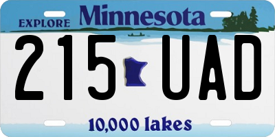 MN license plate 215UAD