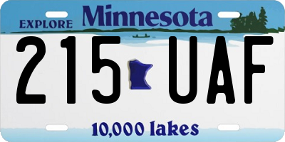 MN license plate 215UAF
