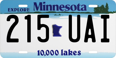MN license plate 215UAI