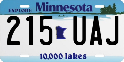 MN license plate 215UAJ