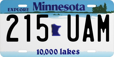 MN license plate 215UAM