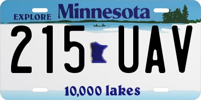 MN license plate 215UAV