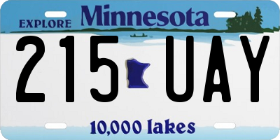 MN license plate 215UAY