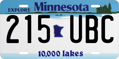 MN license plate 215UBC
