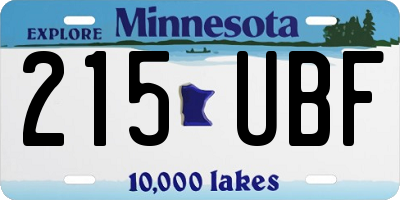 MN license plate 215UBF