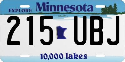 MN license plate 215UBJ