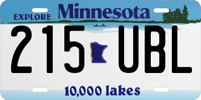 MN license plate 215UBL