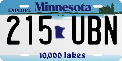 MN license plate 215UBN